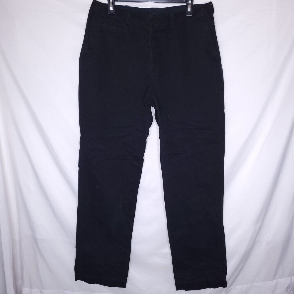 Polo Ralph Lauren Pants Mens 34/33 Black Chino Cotton Preppy